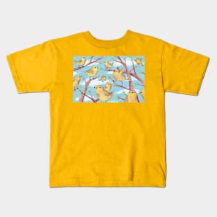 Yellow Birds in a Tree Kids T-Shirt